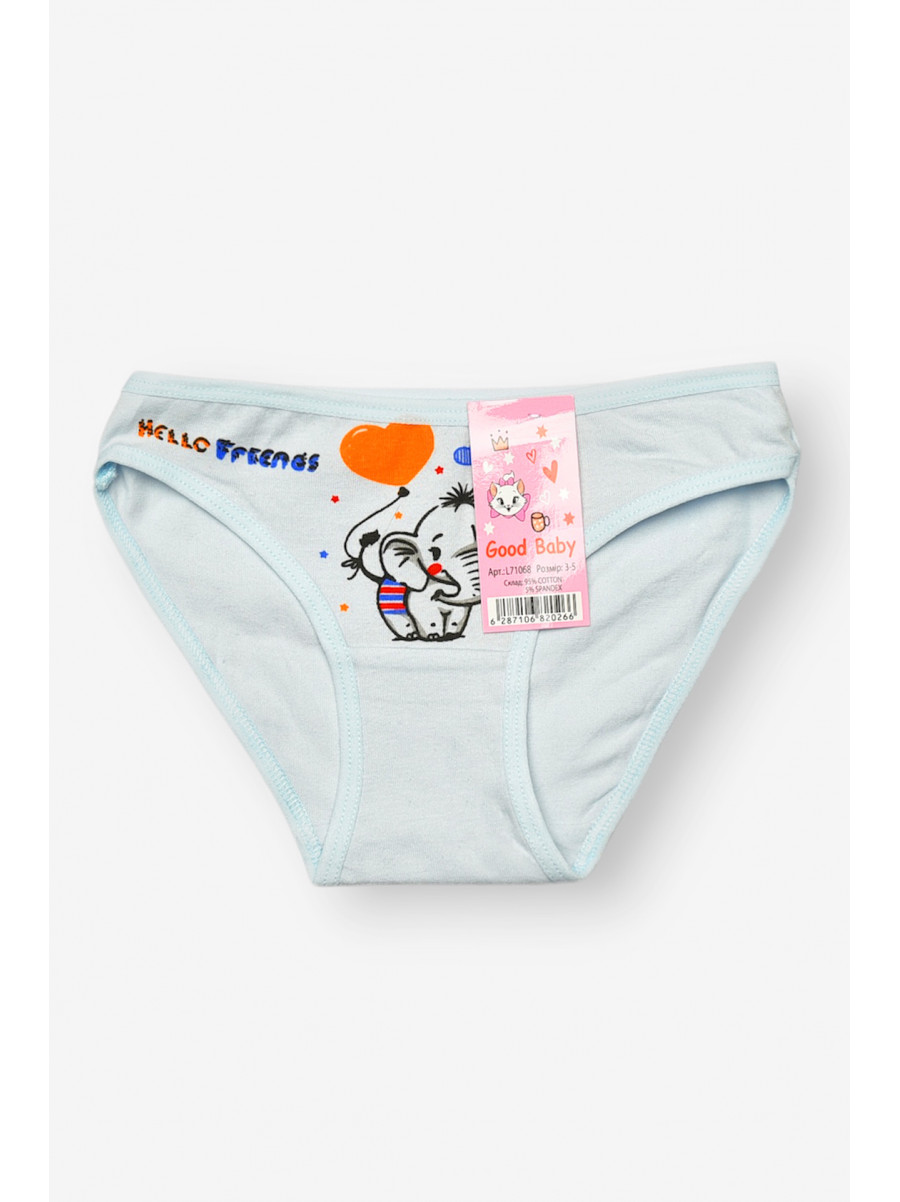 Трусики дитячі для дівчинки блакитного кольору з принтом L71098 208940C
