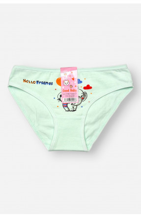 Трусики дитячі для дівчинки м'ятного кольору з принтом L71098 208941C Трусики дитячі для дівчинки м'ятного кольору з принтом L71098 208941C