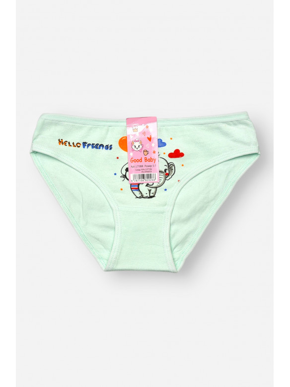 Трусики дитячі для дівчинки м'ятного кольору з принтом L71098 208941C