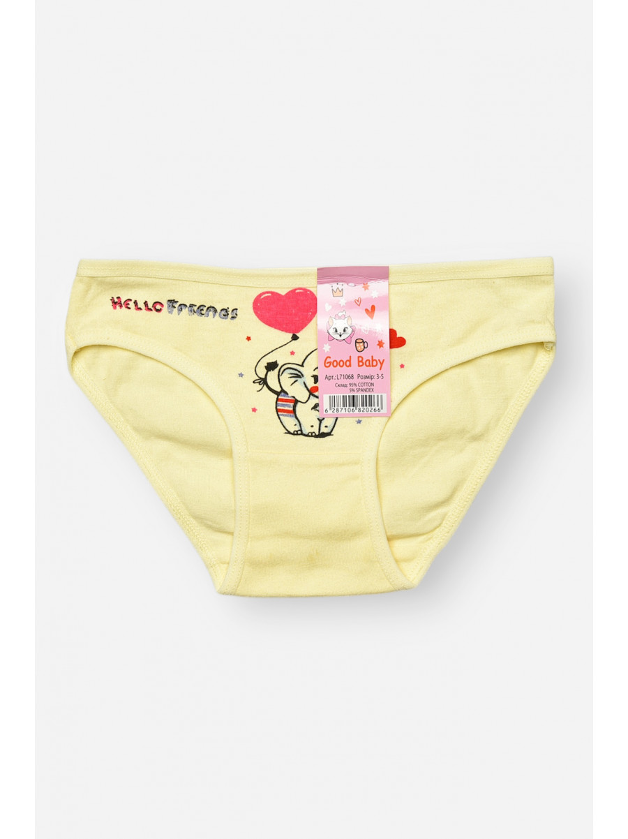 Трусики дитячі для дівчинки жовтого кольору з принтом L71098 208942C