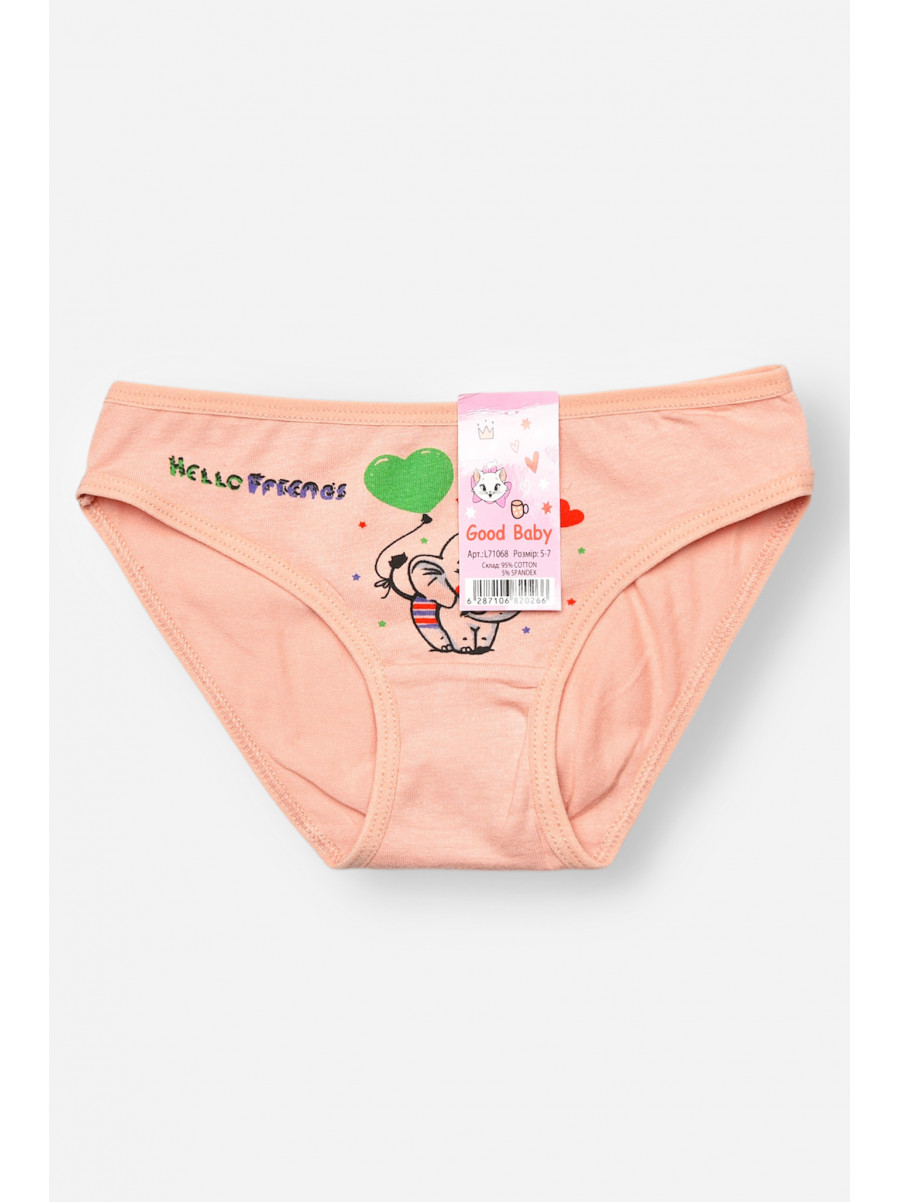 Трусики дитячі для дівчинки пудрового кольору з принтом L71098 208943C