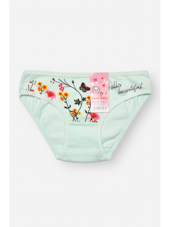 Трусики дитячі для дівчинки м'ятного кольору з принтом L71066 208947C