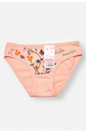 Трусики дитячі для дівчинки пудрового кольору з принтом L71066 208949C Трусики дитячі для дівчинки пудрового кольору з принтом L71066 208949C