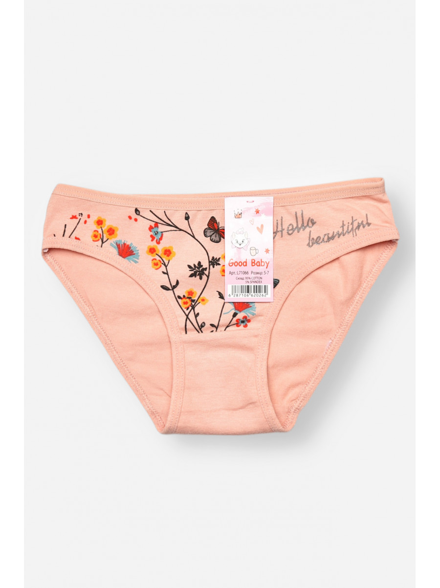 Трусики дитячі для дівчинки пудрового кольору з принтом L71066 208949C
