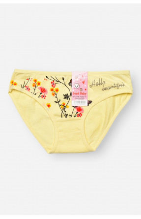 Трусики дитячі для дівчинки жовтого кольору з принтом L71066 208950C Трусики дитячі для дівчинки жовтого кольору з принтом L71066 208950C