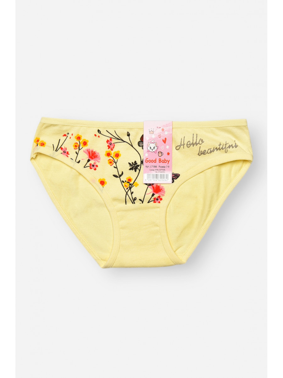 Трусики дитячі для дівчинки жовтого кольору з принтом L71066 208950C