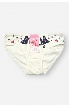 Трусики дитячі для дівчинки білого кольору з принтом B7896 208953C Трусики дитячі для дівчинки білого кольору з принтом B7896 208953C