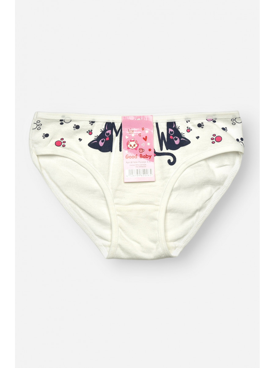 Трусики дитячі для дівчинки білого кольору з принтом B7896 208953C