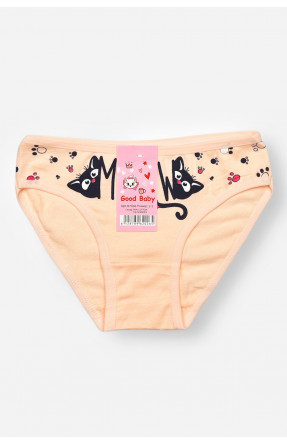Трусики дитячі для дівчинки персикового кольору з принтом B7896 208957C Трусики дитячі для дівчинки персикового кольору з принтом B7896 208957C
