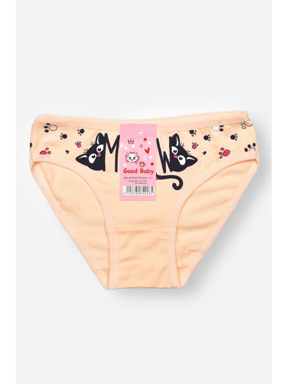 Трусики дитячі для дівчинки персикового кольору з принтом B7896 208957C