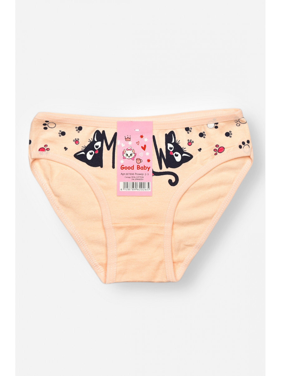 Трусики дитячі для дівчинки персикового кольору з принтом B7896 208957C