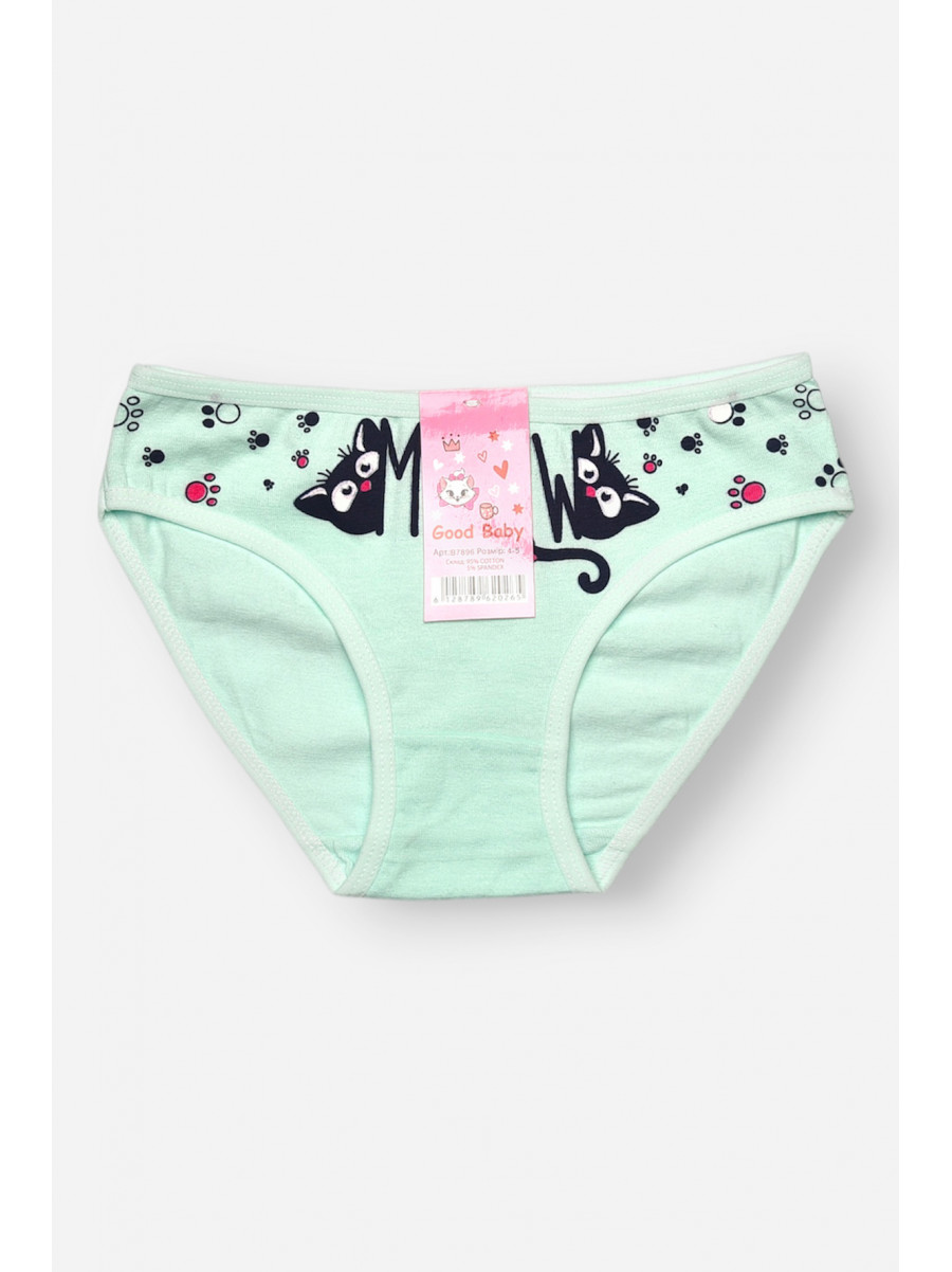 Трусики дитячі для дівчинки м'ятного кольору з принтом B7896 208958C