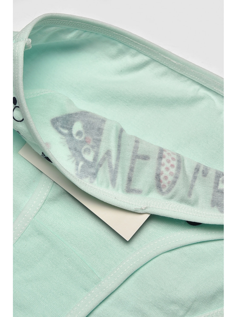 Трусики дитячі для дівчинки м'ятного кольору з принтом B7896 208958C