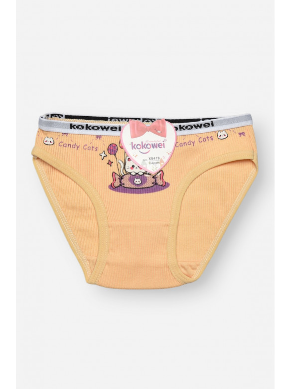 Трусики дитячі для дівчинки бежевого кольору з принтом X8419 208961C