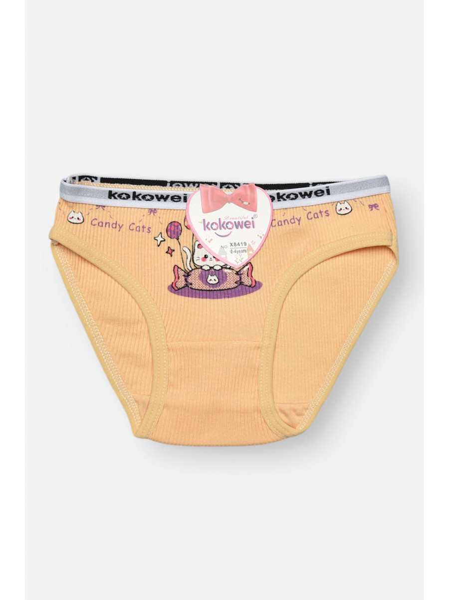 Трусики дитячі для дівчинки бежевого кольору з принтом X8419 208961C