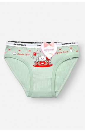 Трусики дитячі для дівчинки зеленого кольору з принтом X8419 208963C Трусики дитячі для дівчинки зеленого кольору з принтом X8419 208963C