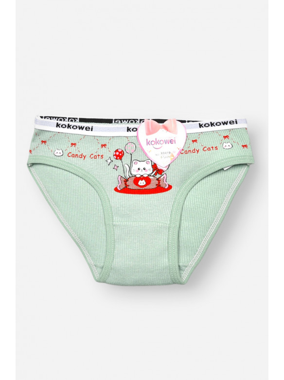 Трусики дитячі для дівчинки зеленого кольору з принтом X8419 208963C