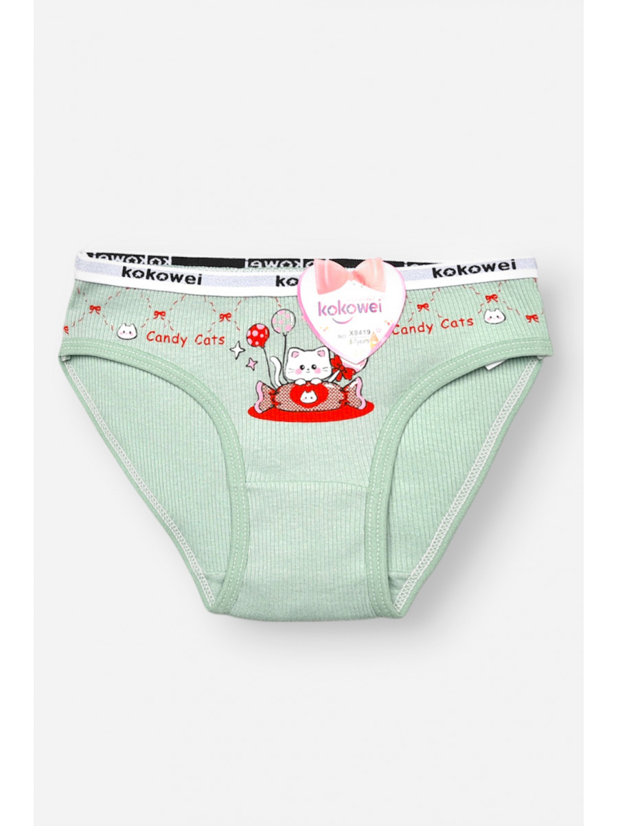 Трусики дитячі для дівчинки зеленого кольору з принтом X8419 208963C
