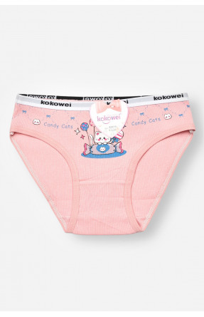 Трусики дитячі для дівчинки пудрового кольору з принтом X8419 208964C Трусики дитячі для дівчинки пудрового кольору з принтом X8419 208964C