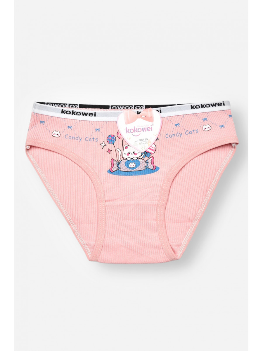 Трусики дитячі для дівчинки пудрового кольору з принтом X8419 208964C
