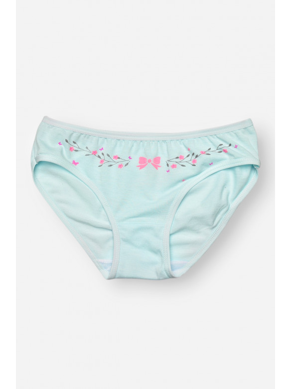Трусики детские для девочки голубого цвета с принтом 1234 208990C