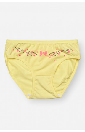 Трусики дитячі для дівчинки жовтого кольору з принтом 1234 208992C