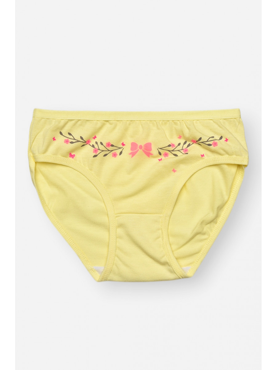 Трусики детские для девочки желтого цвета с принтом 1234 208992C