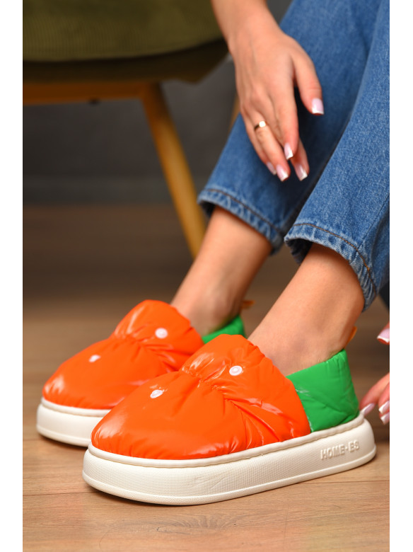 Тапочки домашние женские оранжевого цвета 2928-3 208998C