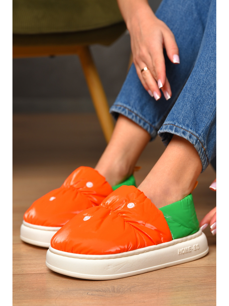 Тапочки домашние женские оранжевого цвета 2928-3 208998C