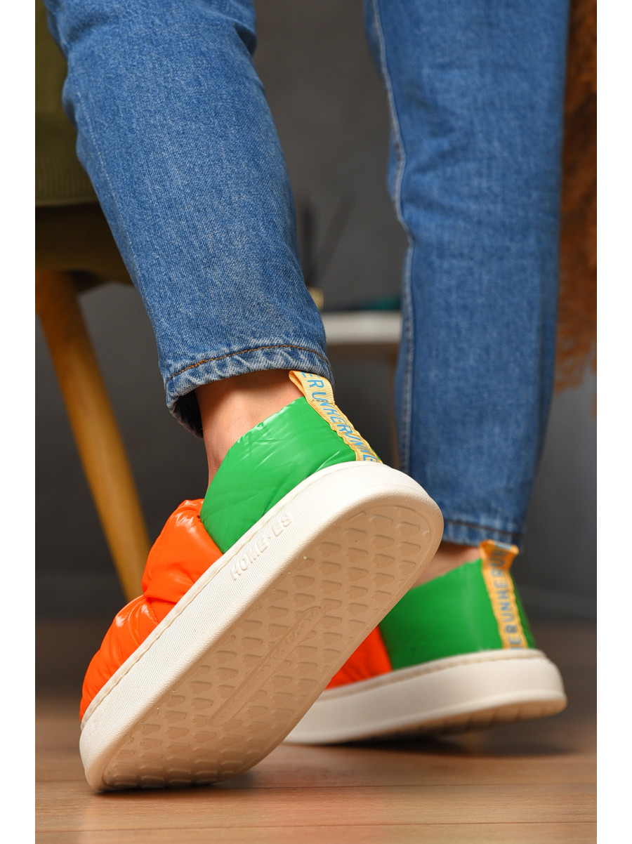 Тапочки домашние женские оранжевого цвета 2928-3 208998C