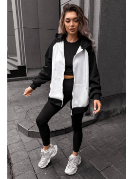 Худі жіноче на флісі білого кольору 5009 209005C