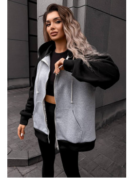 Худі жіноче на флісі сірого кольору 5009 209006C