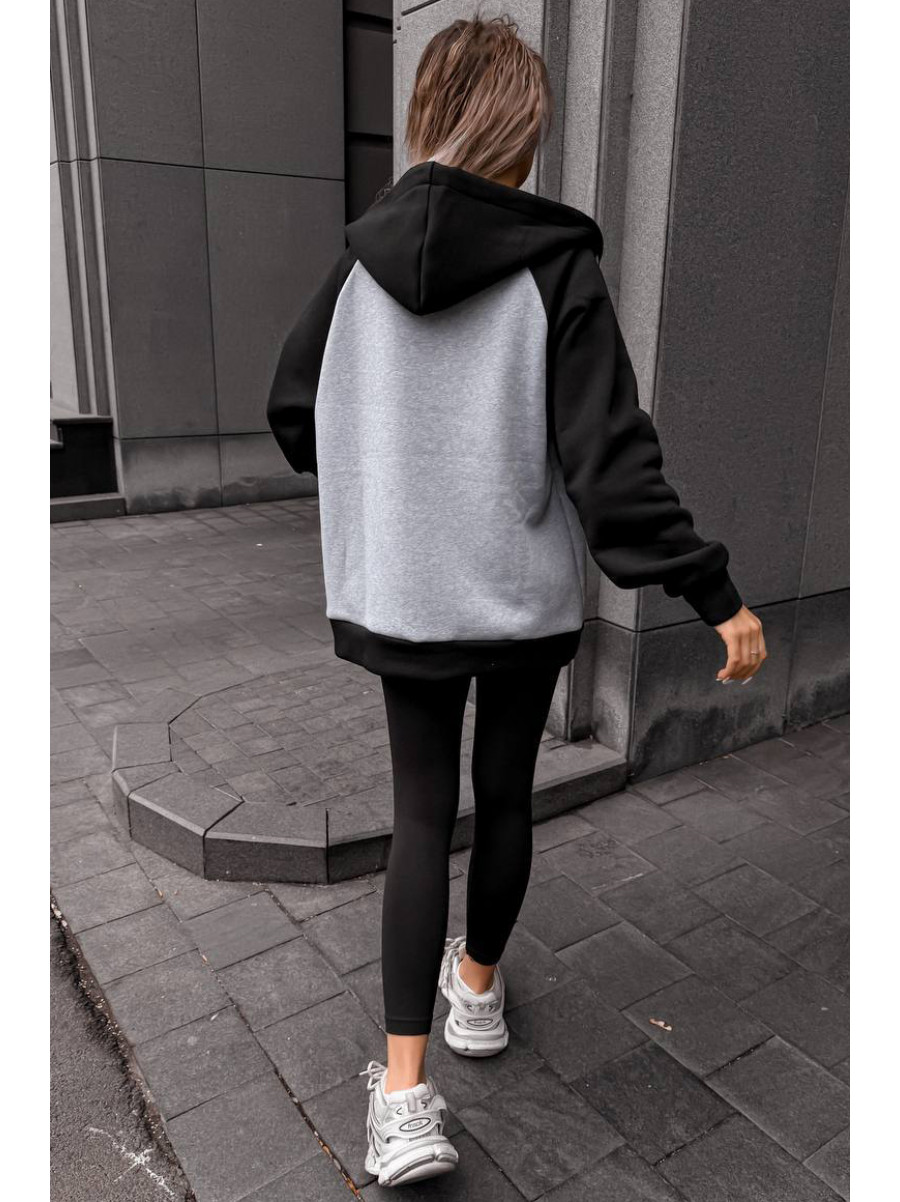 Худи женское на флисе серого цвета 5009 209006C