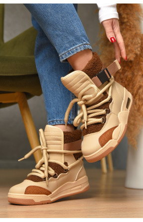 Ботинки женские еврозима темно-бежевого цвета Т15-3 209009C