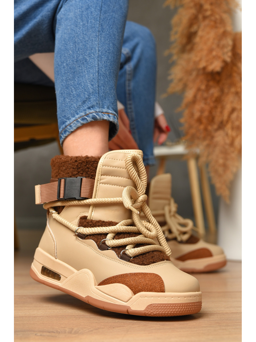 Ботинки женские еврозима темно-бежевого цвета Т15-3 209009C