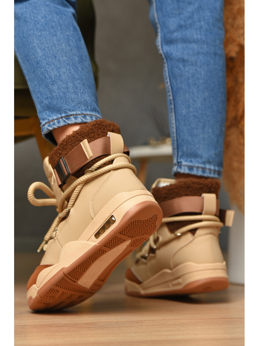 Ботинки женские еврозима темно-бежевого цвета Т15-3 209009C