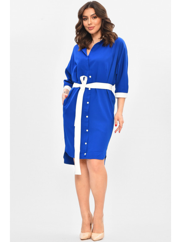 Сукня жіноча однотонна синього кольору 8237 209013C