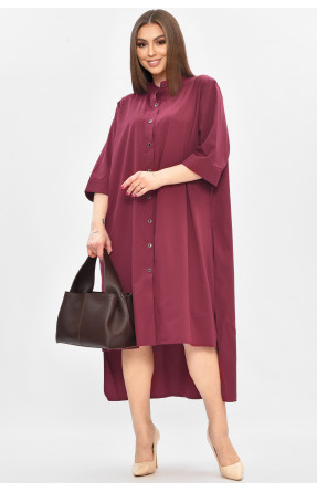 Платье женское полубатальное бордового цвета 8244 209016C