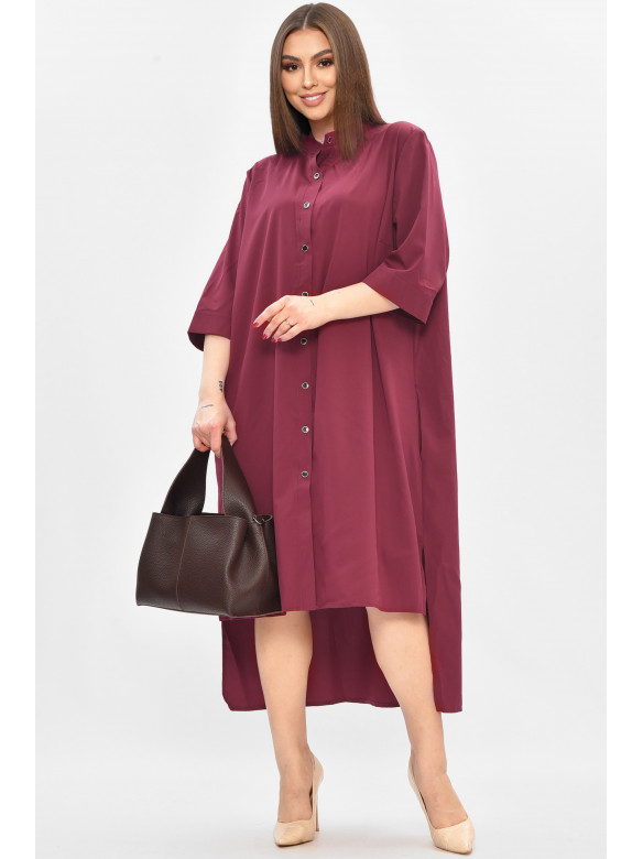 Платье женское полубатальное бордового цвета 8244 209016C