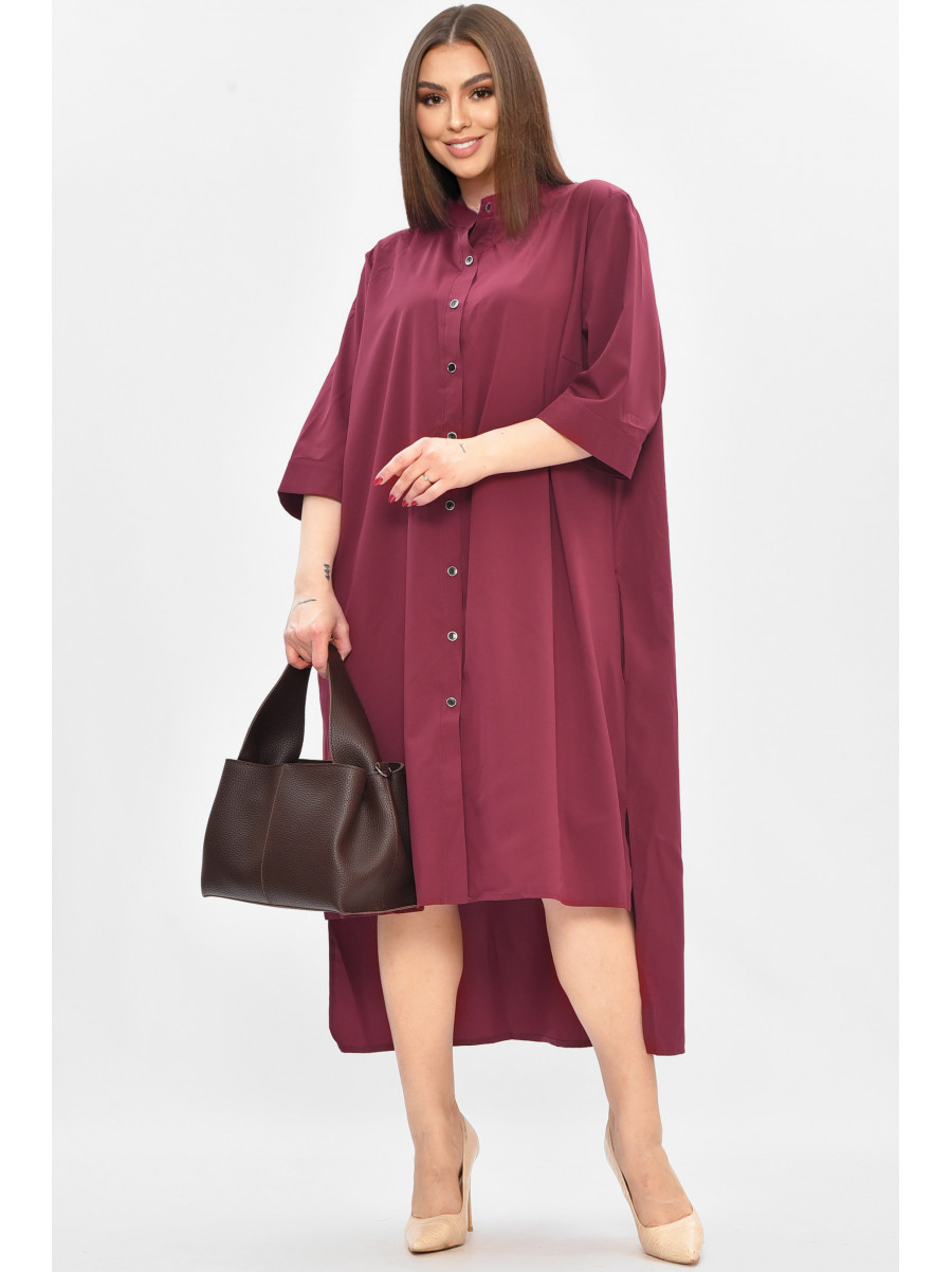 Платье женское полубатальное бордового цвета 8244 209016C