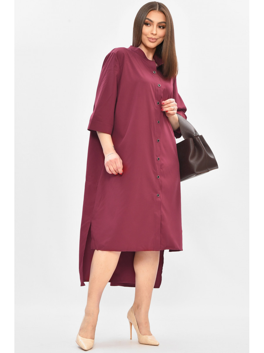 Платье женское полубатальное бордового цвета 8244 209016C