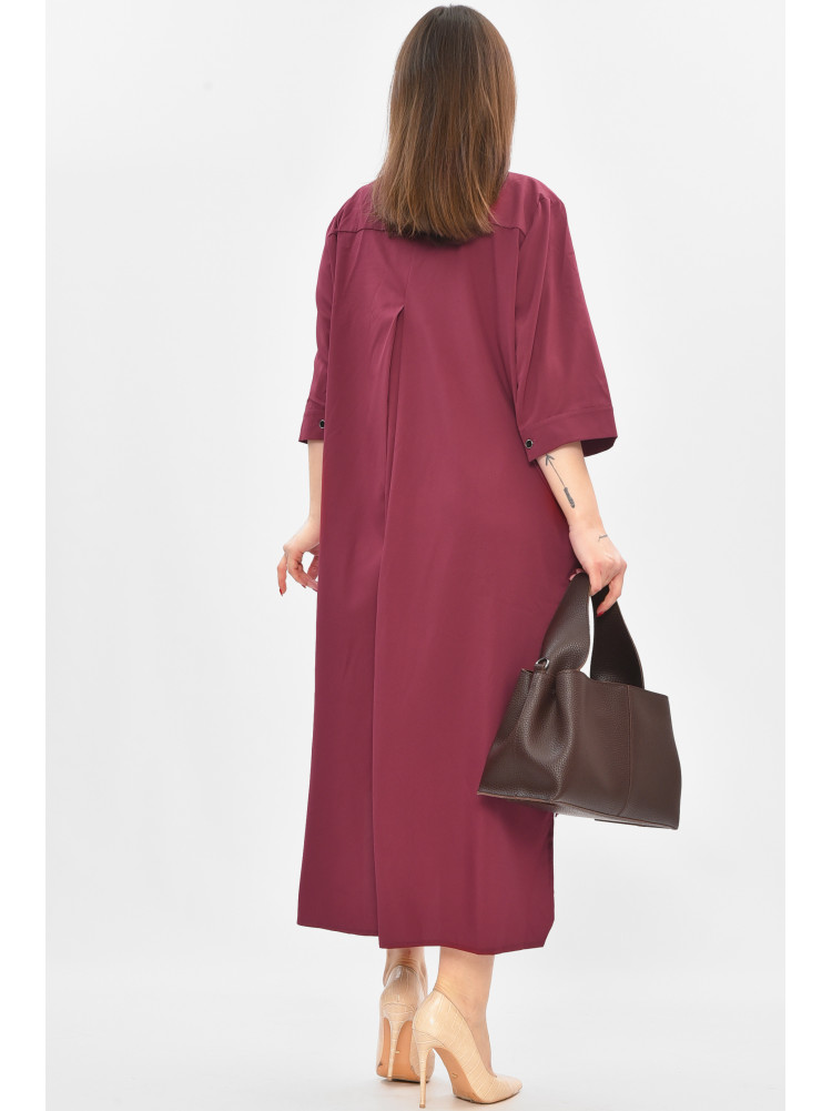 Платье женское полубатальное бордового цвета 8244 209016C