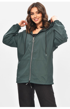 Ветровка женская однотонная тёмно-зеленого цвета 1002 209017C Ветровка женская однотонная тёмно-зеленого цвета 1002 209017C