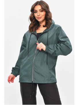 Ветровка женская однотонная зеленого цвета 1002 209018C Ветровка женская однотонная зеленого цвета 1002 209018C