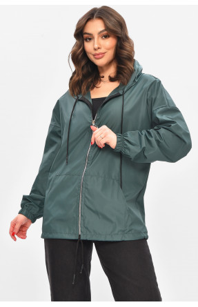 Ветровка женская однотонная зеленого цвета 1002 209018C Ветровка женская однотонная зеленого цвета 1002 209018C