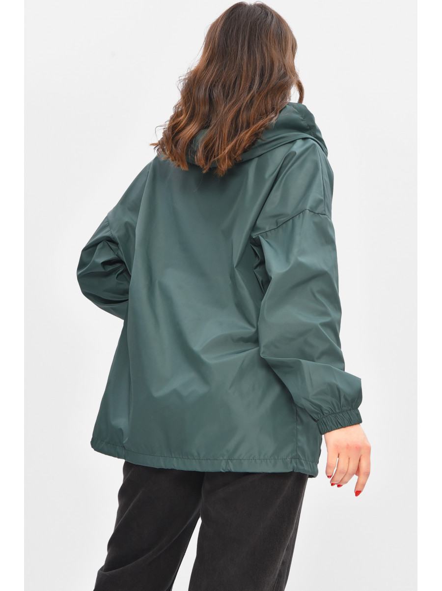 Ветровка женская однотонная зеленого цвета 1002 209018C
