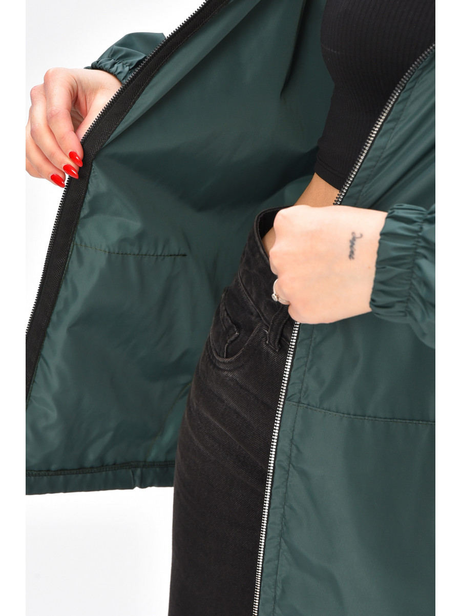 Ветровка женская однотонная зеленого цвета 1002 209018C