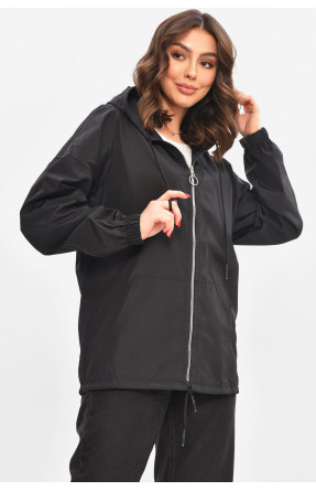 Ветровка женская однотонная черного цвета 1002 209020C Ветровка женская однотонная черного цвета 1002 209020C