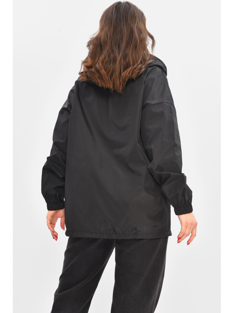 Вітровка жіноча однотонна чорного кольору 1002 209020C