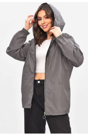 Ветровка женская однотонная серого цвета 1002 209021C Ветровка женская однотонная серого цвета 1002 209021C